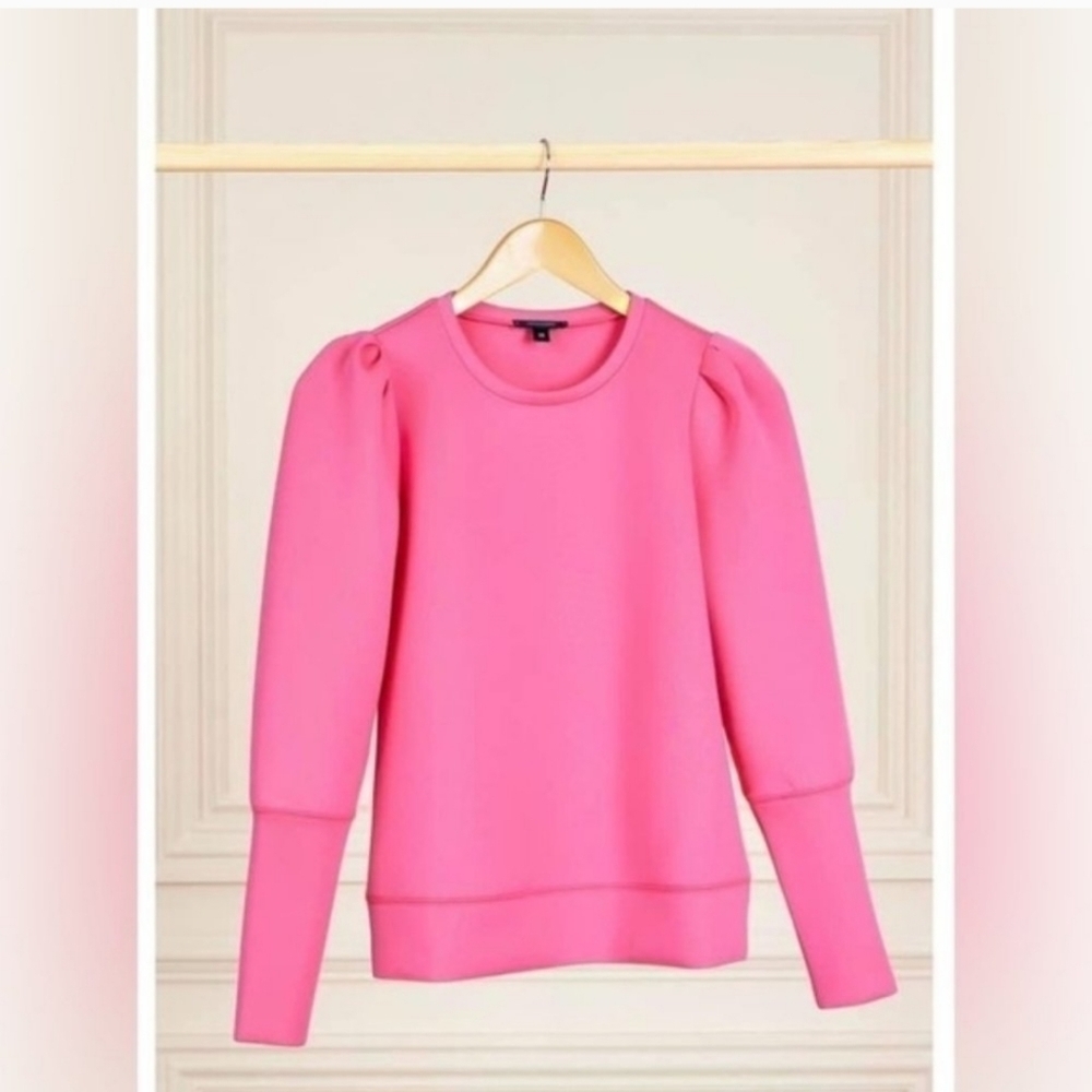 STELLA & DOT, Puff Sleeve Pullover in HotPink, Size Medium, NWT